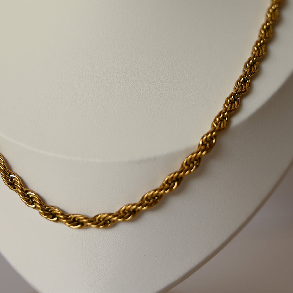 Twisted Rope Necklace & Matching Bracelet Set - Necklace Combo