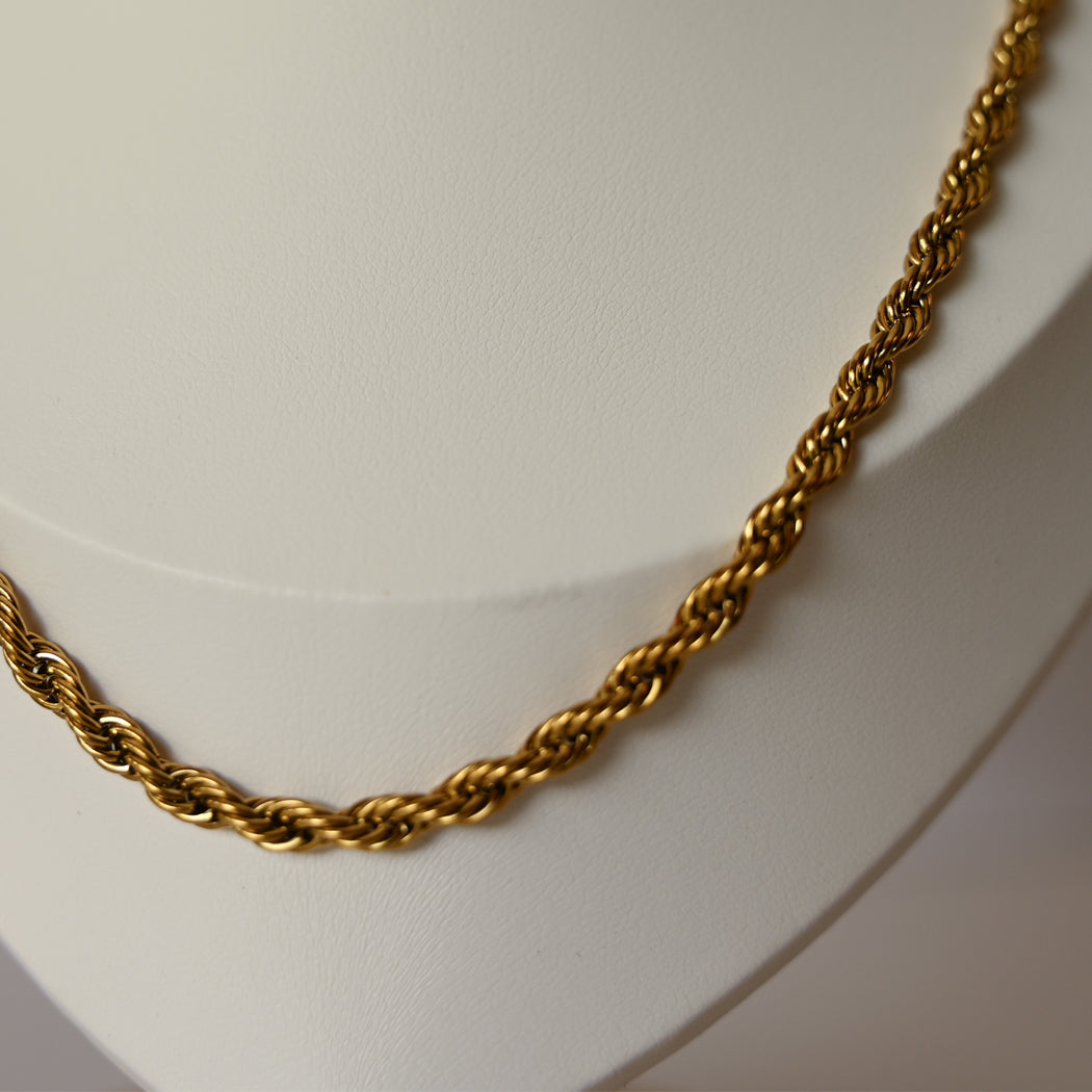 Twisted Rope Necklace & Matching Bracelet Set - Necklace Combo