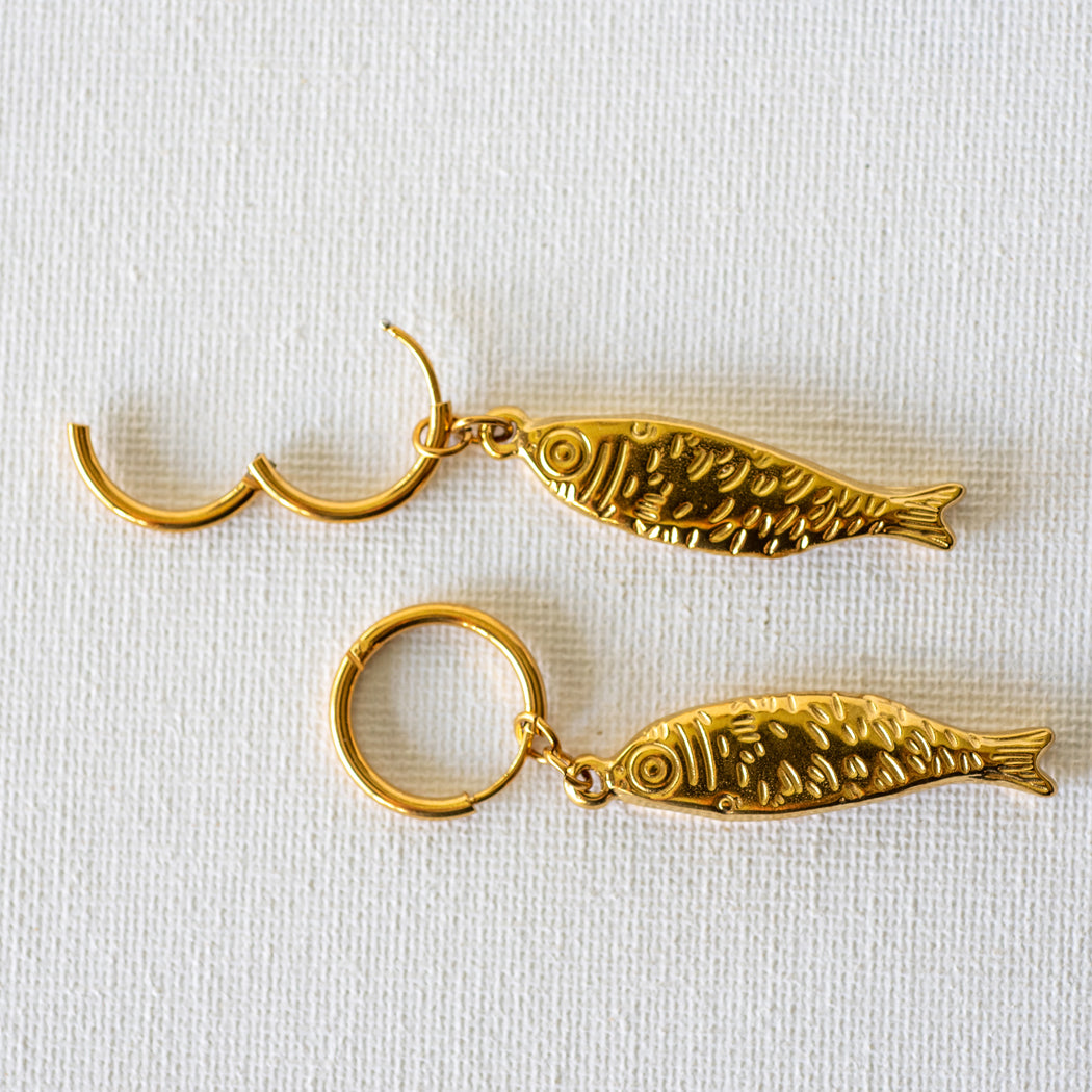 Unique Fish Pendant Earrings — 316 Stainless Steel - Earrings
