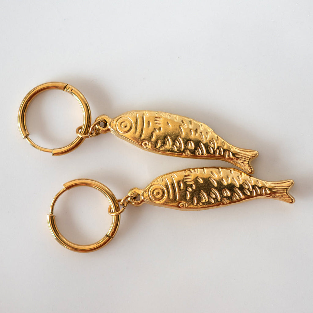Unique Fish Pendant Earrings, 316 Stainless Steel - Earrings