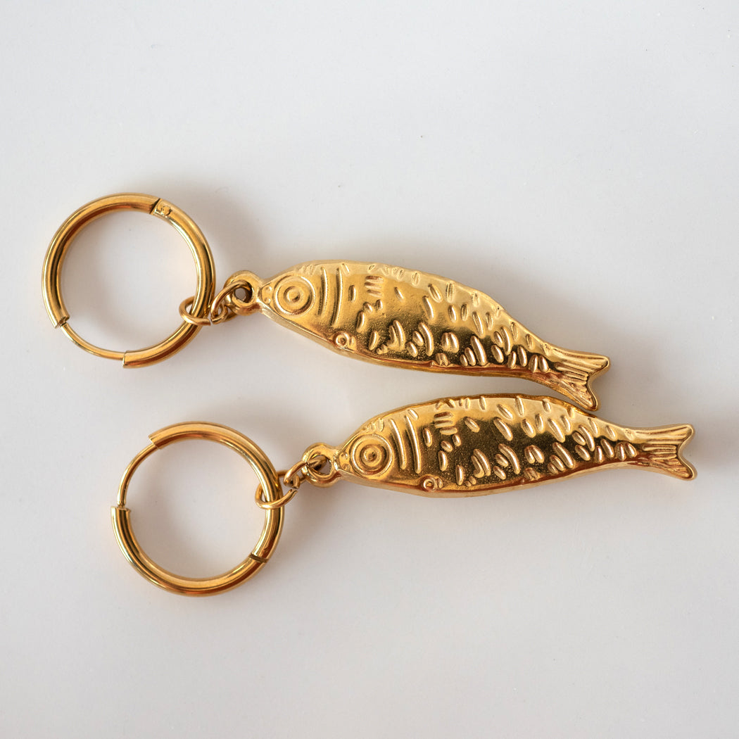 Unique Fish Pendant Earrings, 316 Stainless Steel - Earrings