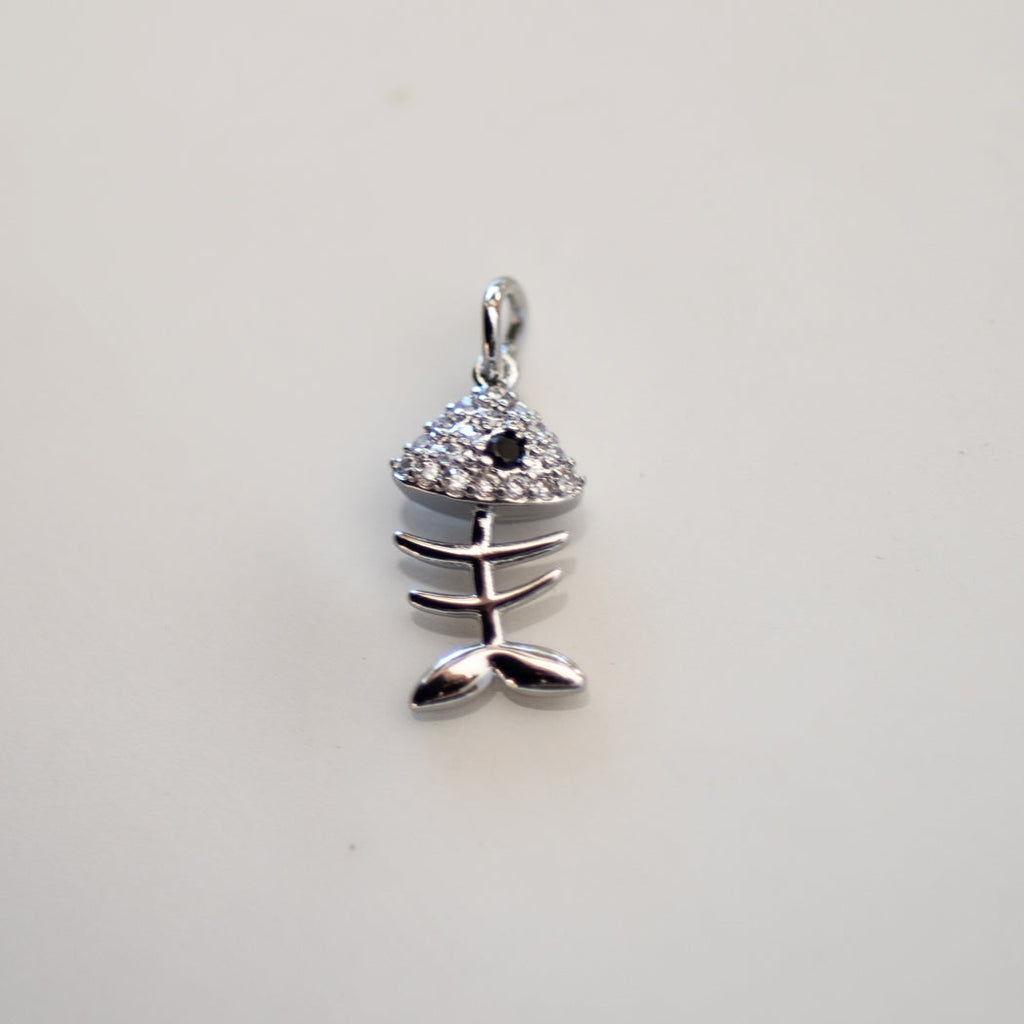 Zirconia Fish Bone Charm