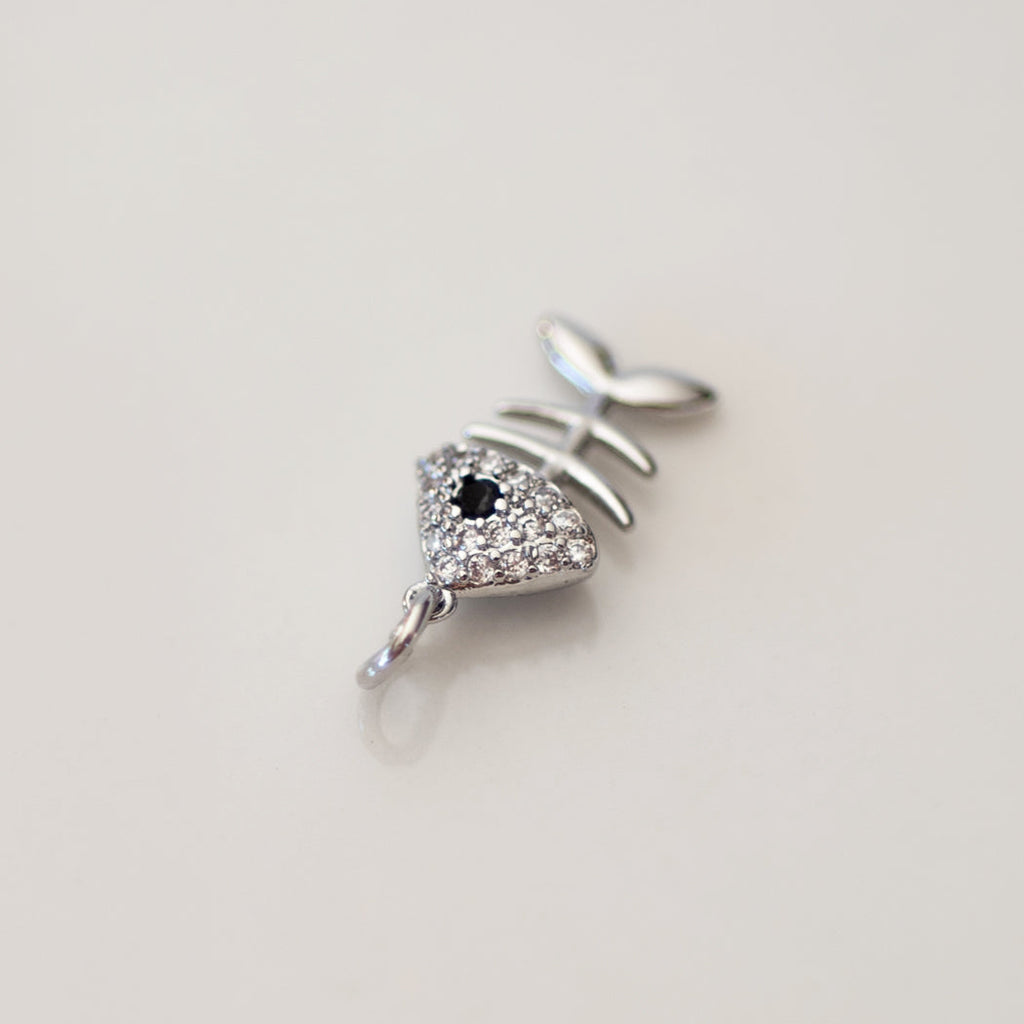 Zirconia Fish Bone Charm