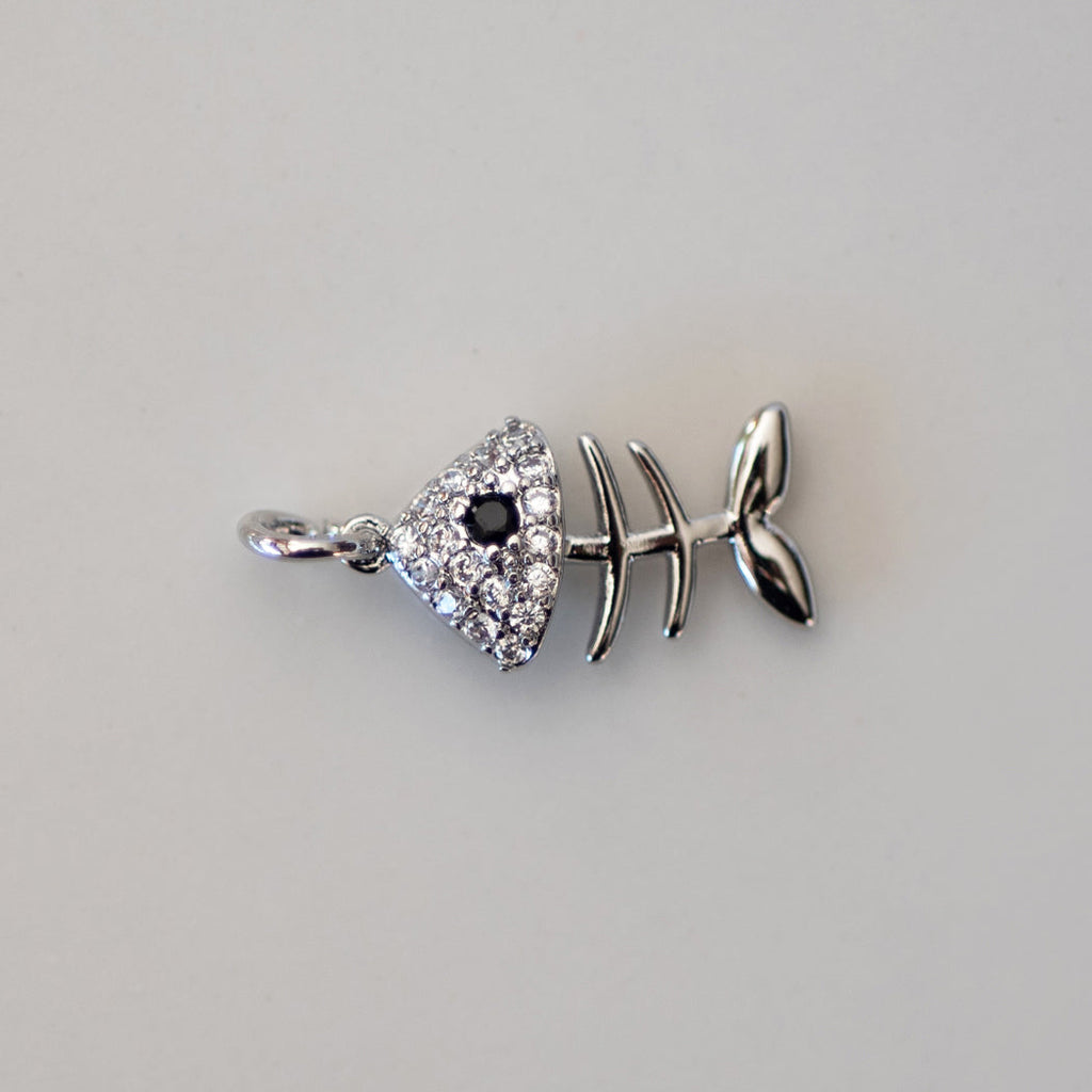 Zirconia Fish Bone Charm