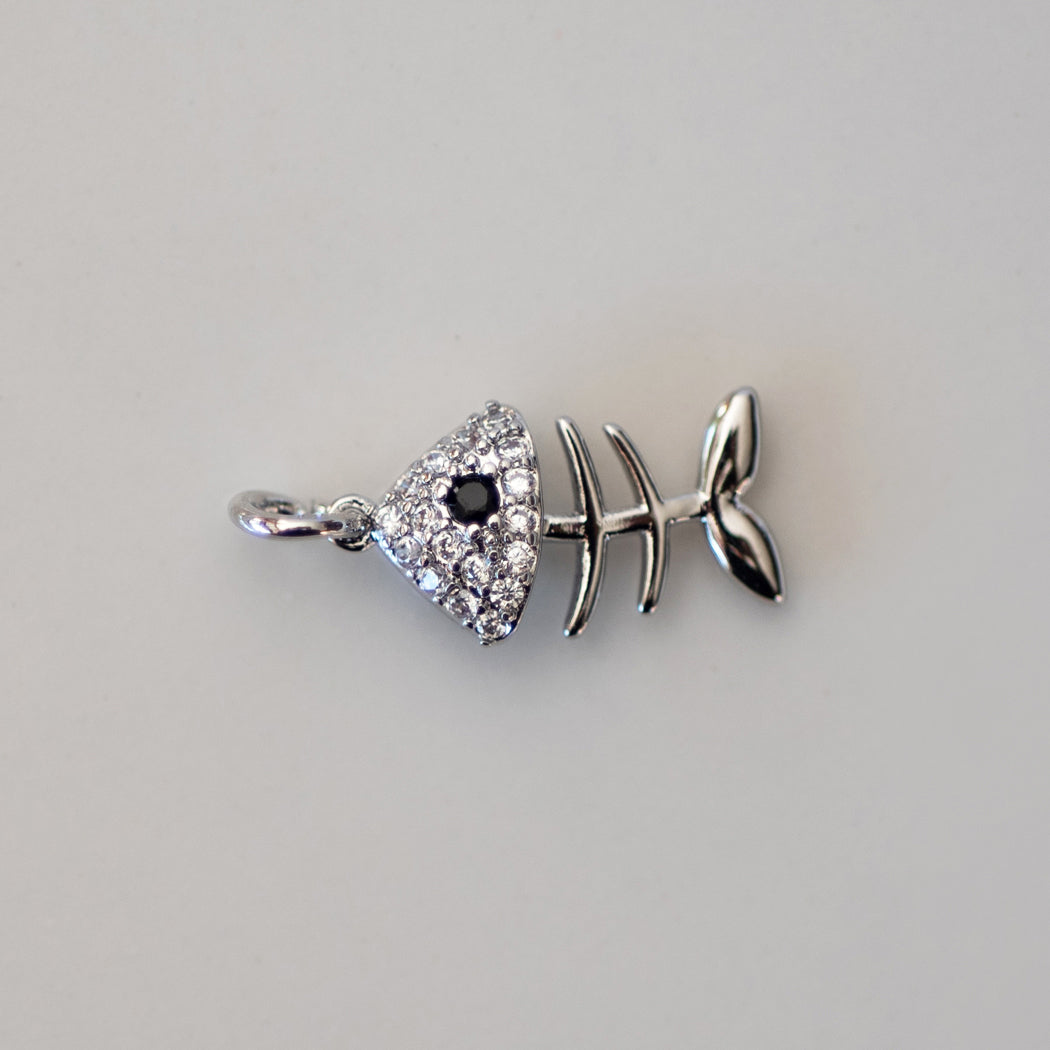 Zirconia Fish Bone Charm